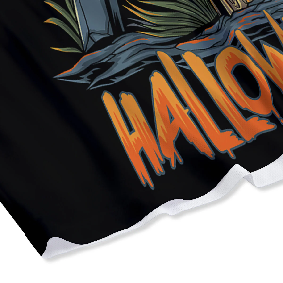Halloween Scarecrow Print Mesh Shorts - Image 4