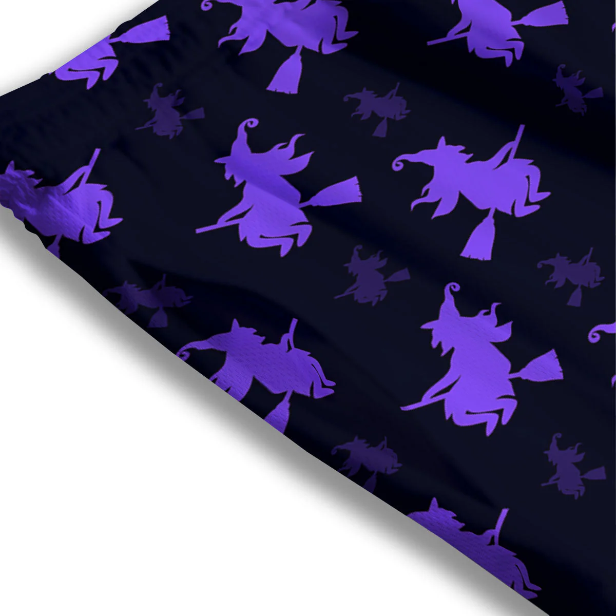 Halloween Witch Purple Print Pattern Mesh Shorts - Image 3