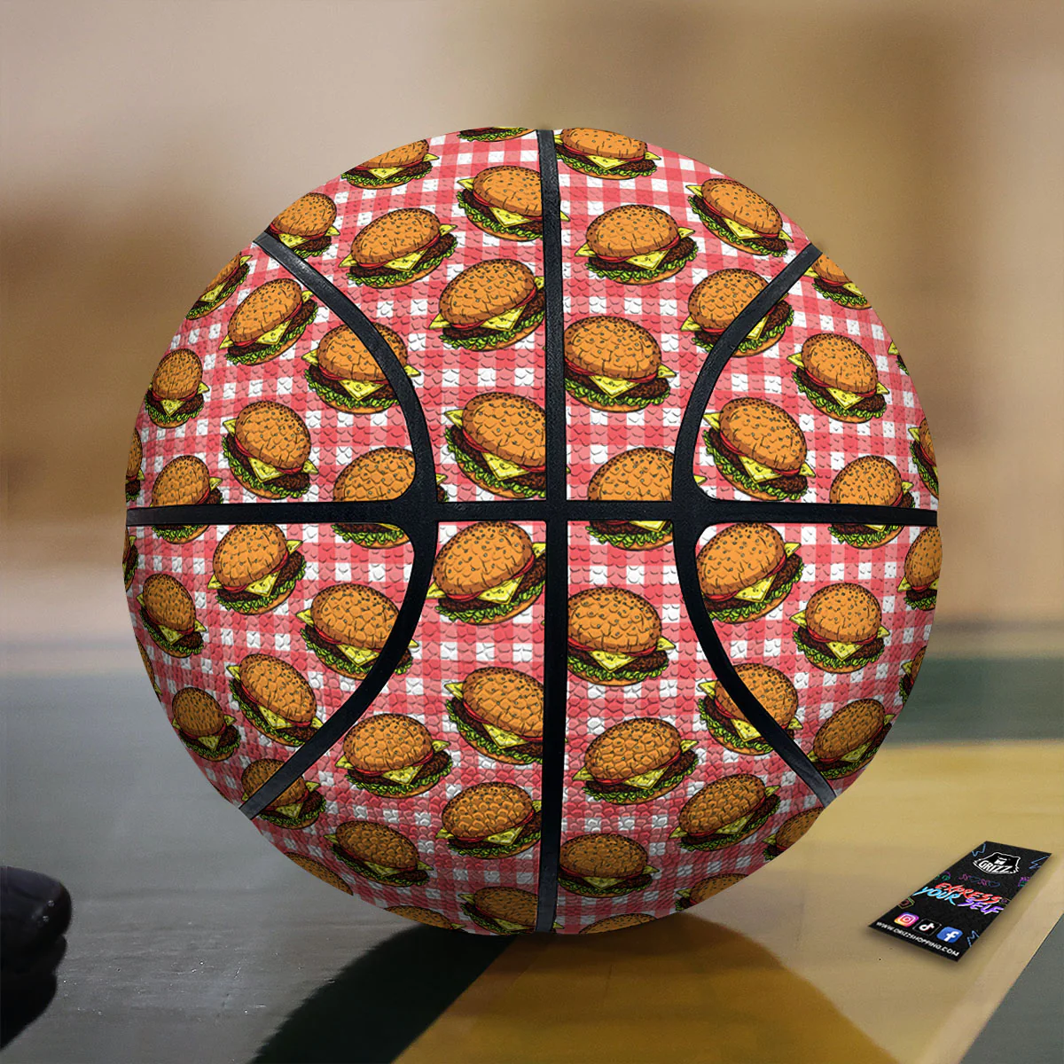 Hamburger Plaid Print Pattern Basketball
