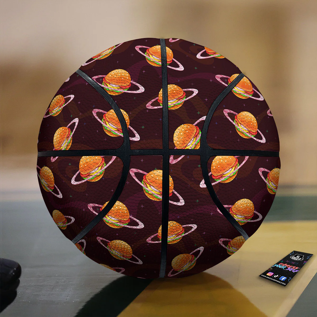 Hamburger Planet Print Pattern Basketball