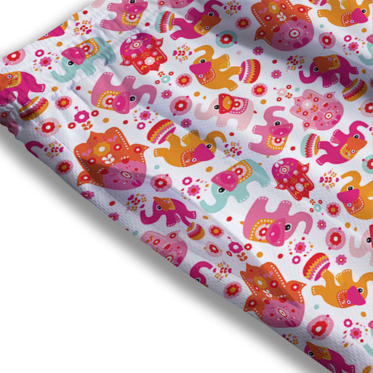 Hamsa And Girly Elephant Print Pattern Mesh Shorts - Image 3