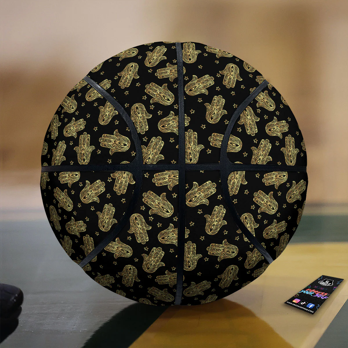 Hamsa Gold Print Pattern Basketball