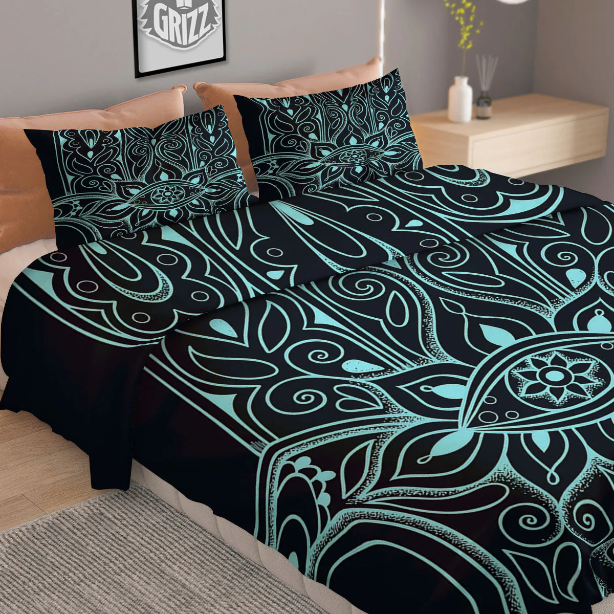 Hamsa Hand Fatima Spirital Print Duvet Cover Bedding Set - Image 2