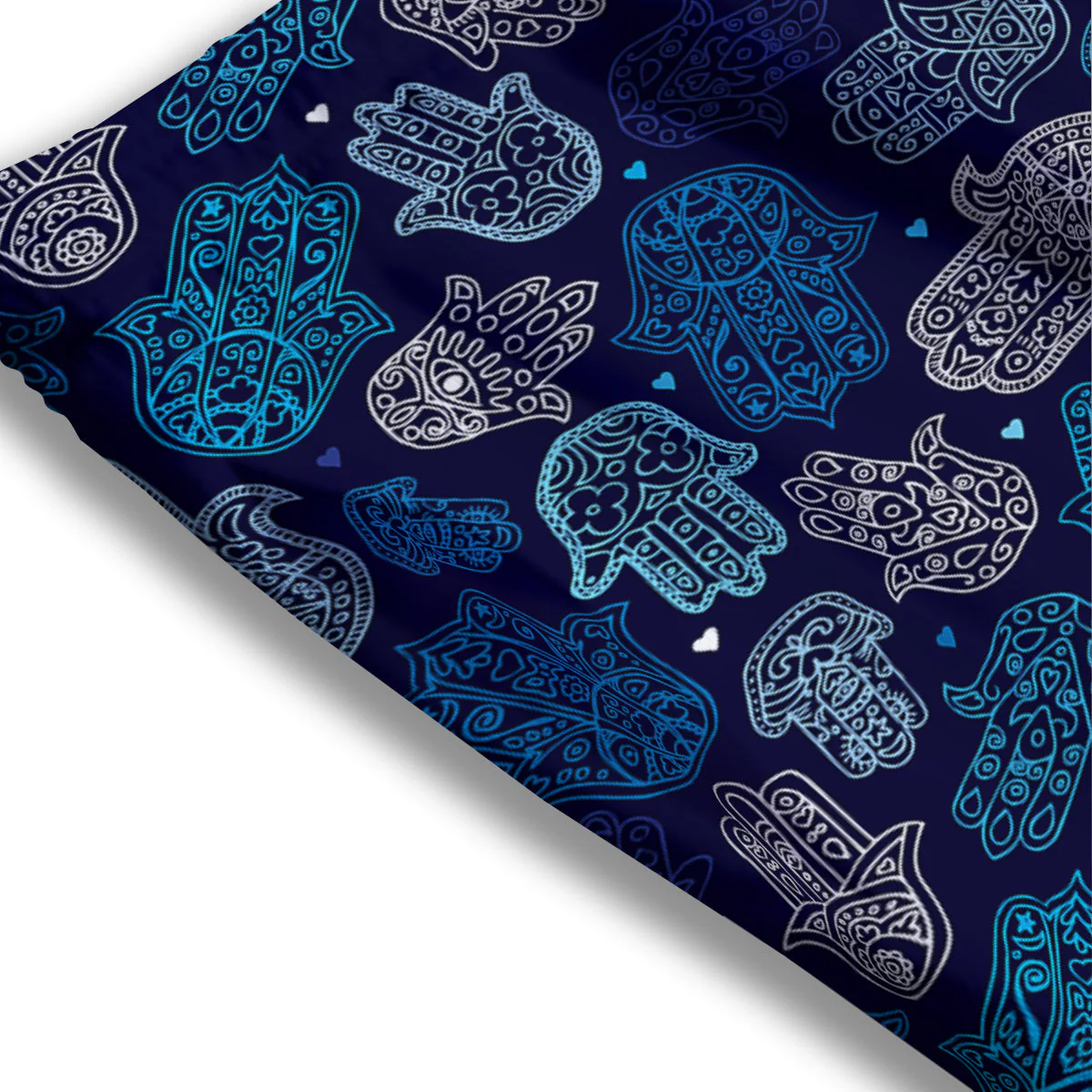 Hamsa Turquoise Print Pattern Mesh Shorts - Image 3