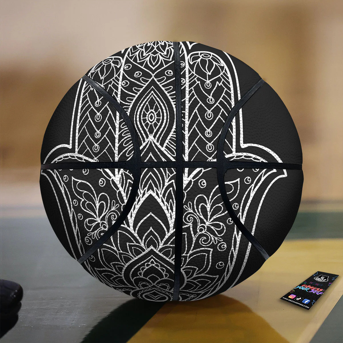 Hamsa White And Black Print Basketball