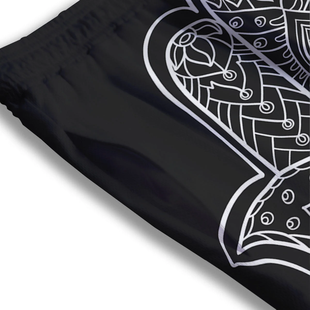 Hamsa White And Black Print Mesh Shorts - Image 3