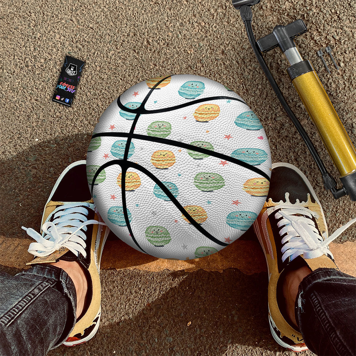 Happy Macarons Print Pattern Basketball - Image 2
