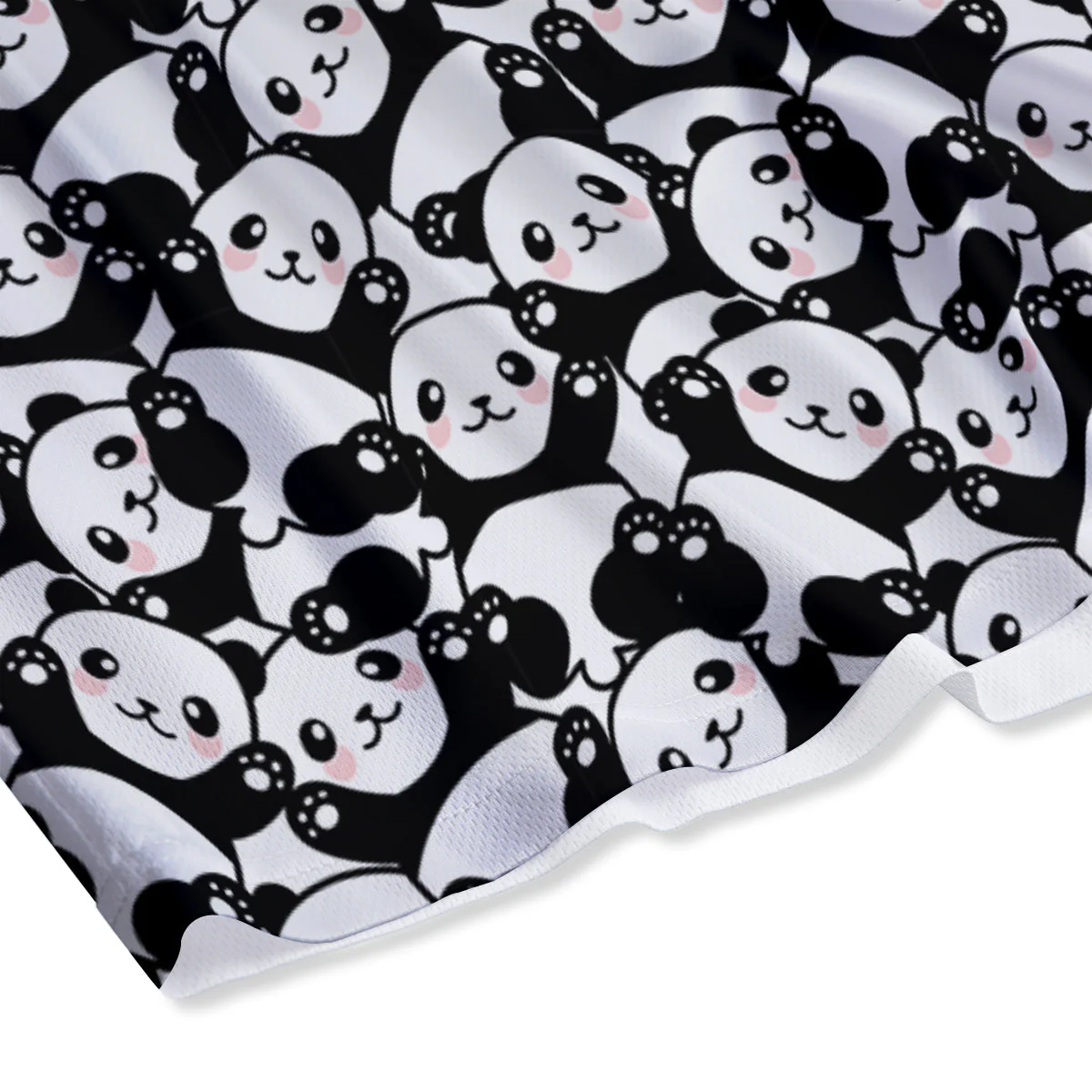 Happy Panda Cute Print Pattern Mesh Shorts - Image 4