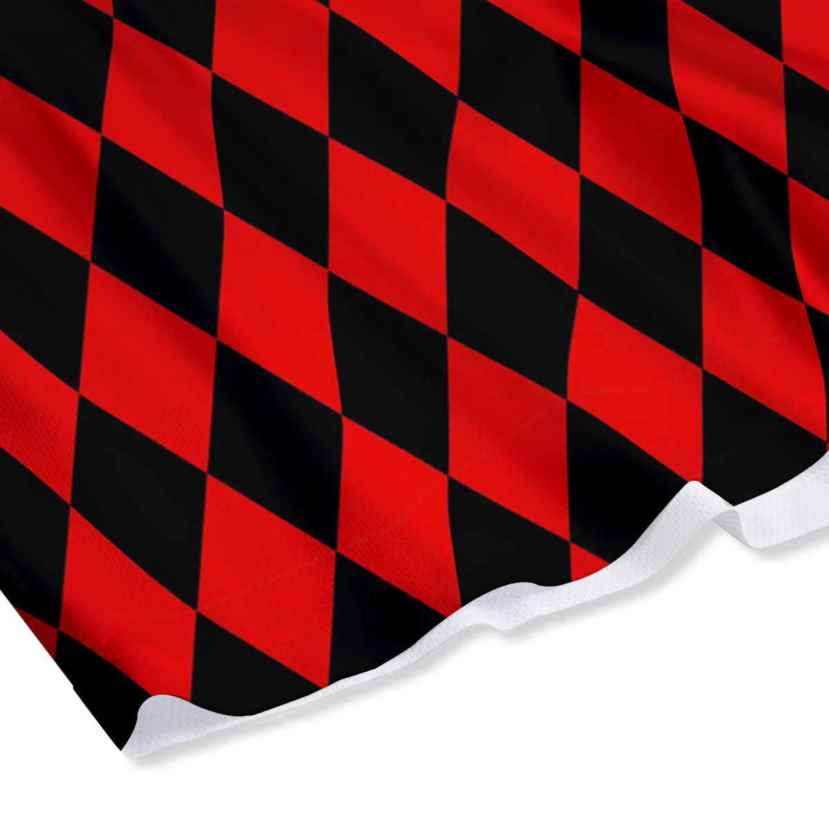 Harlequin Black And Red Print Pattern Mesh Shorts - Image 4