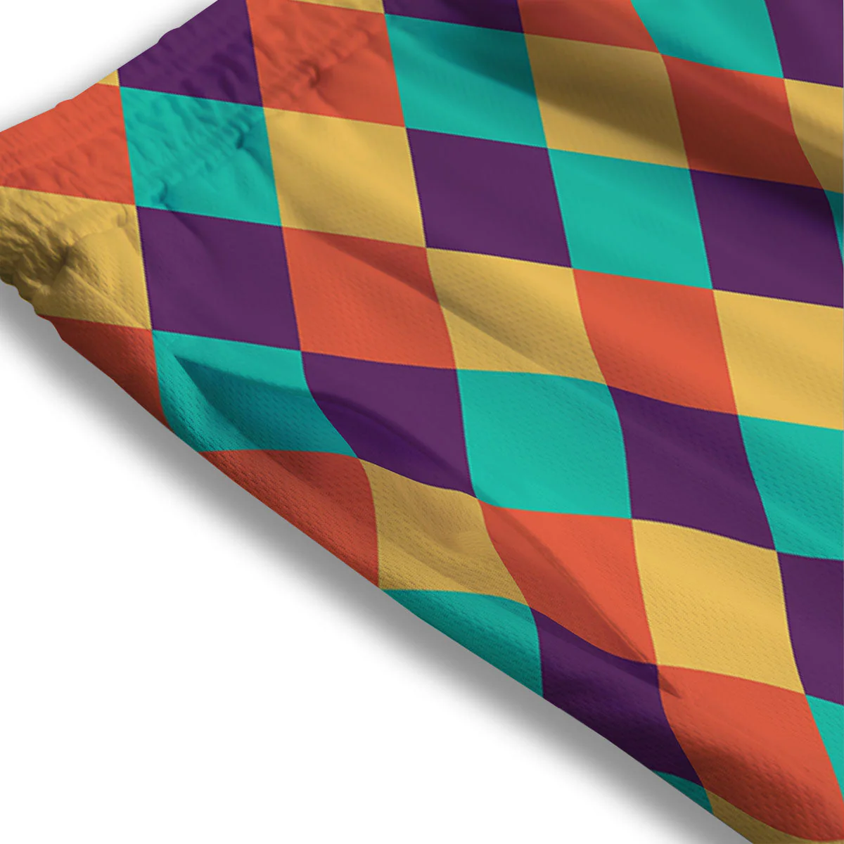 Harlequin Retro Print Pattern Mesh Shorts - Image 3