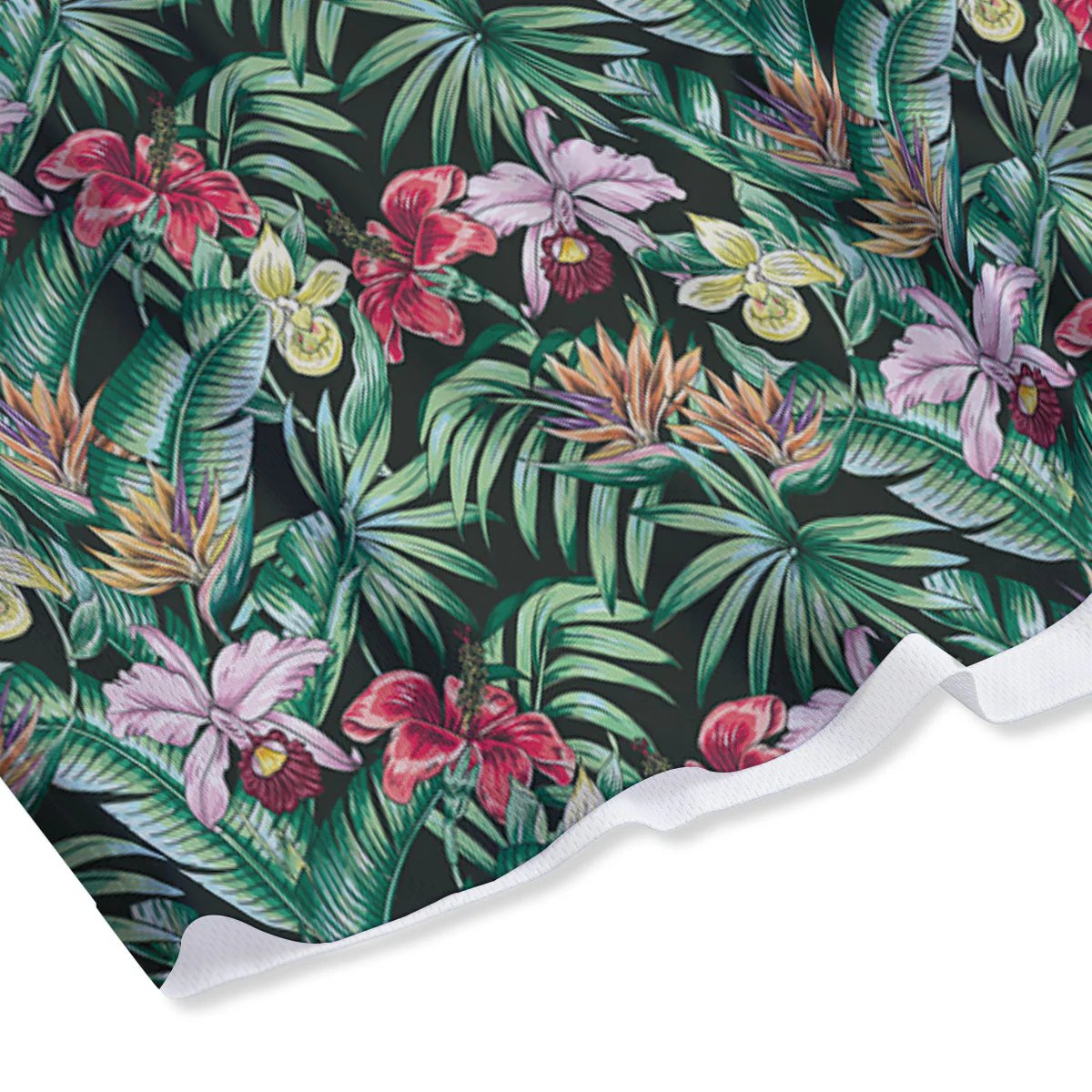 Hawaii Hibiscus Orchids Print Pattern Mesh Shorts - Image 4