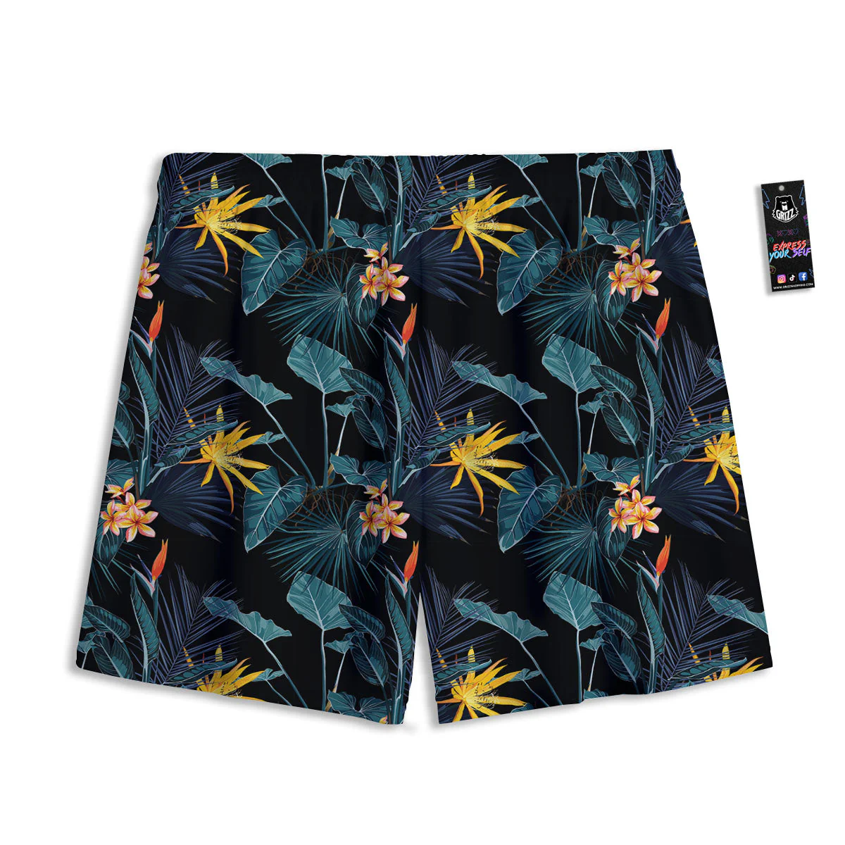Hawaii Night Tropical Print Pattern Mesh Shorts - Image 2