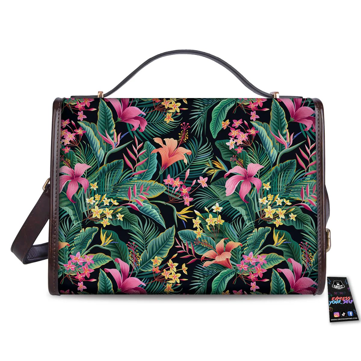 Hawaii Plants Tropical Print Pattern Women's Satchel Bag - Image 2
