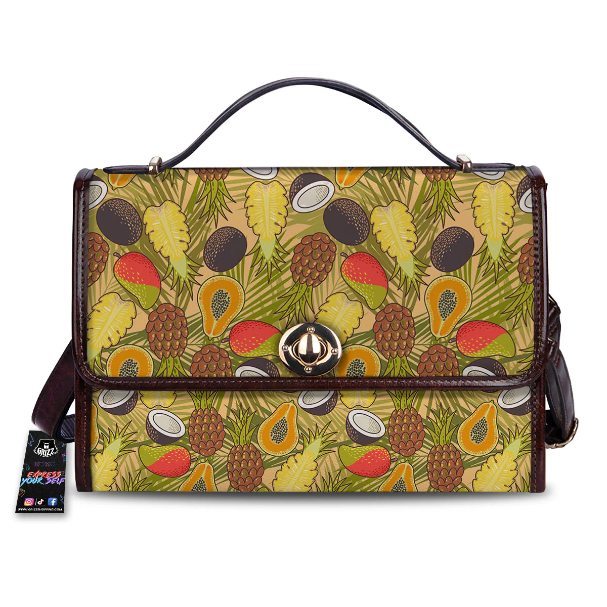 Hawaiian Fruits Tropical Print Pattern Women's Satchel Bag