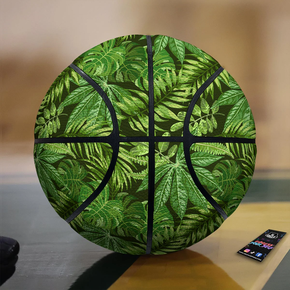 Hawaiian Summer Leaves Print Pattern Basketball