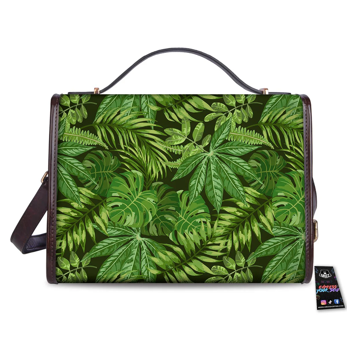Hawaiian Summer Leaves Print Pattern Women's Satchel Bag - Image 2