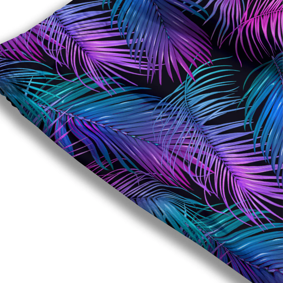 Hawaiian Tropical Purple Print Pattern Mesh Shorts - Image 3