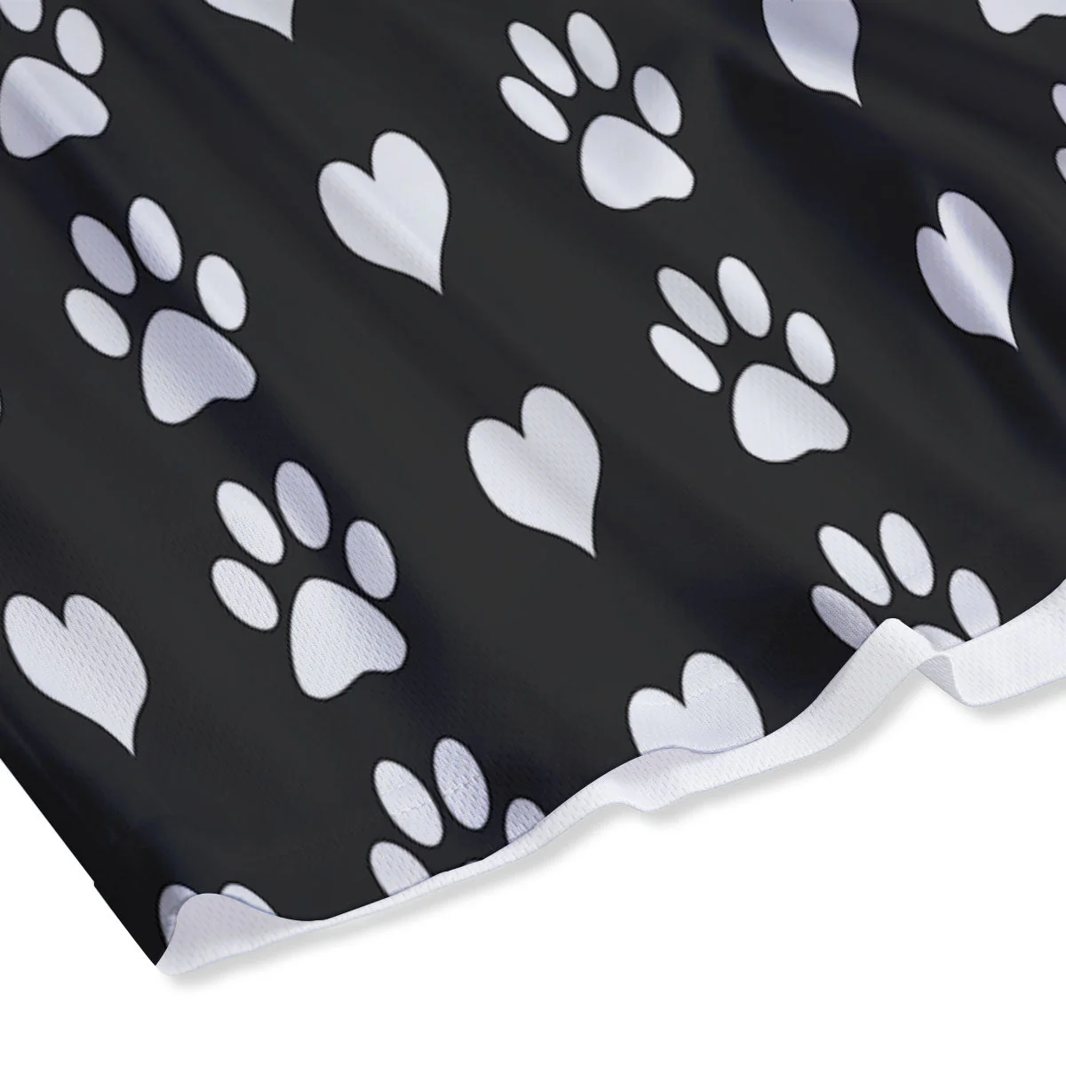 Heart And Black Paw Print Pattern Mesh Shorts - Image 4
