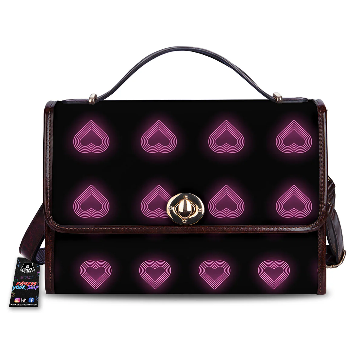 Heart Lights Print Pattern Women's Satchel Bag