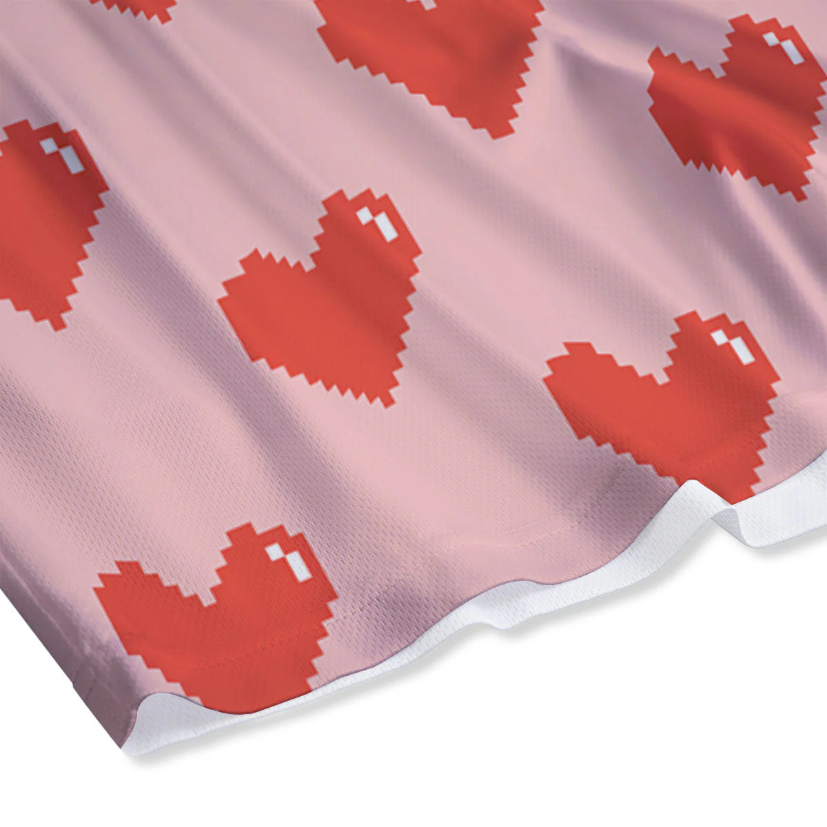 Heart Pixel Print Pattern Mesh Shorts - Image 4