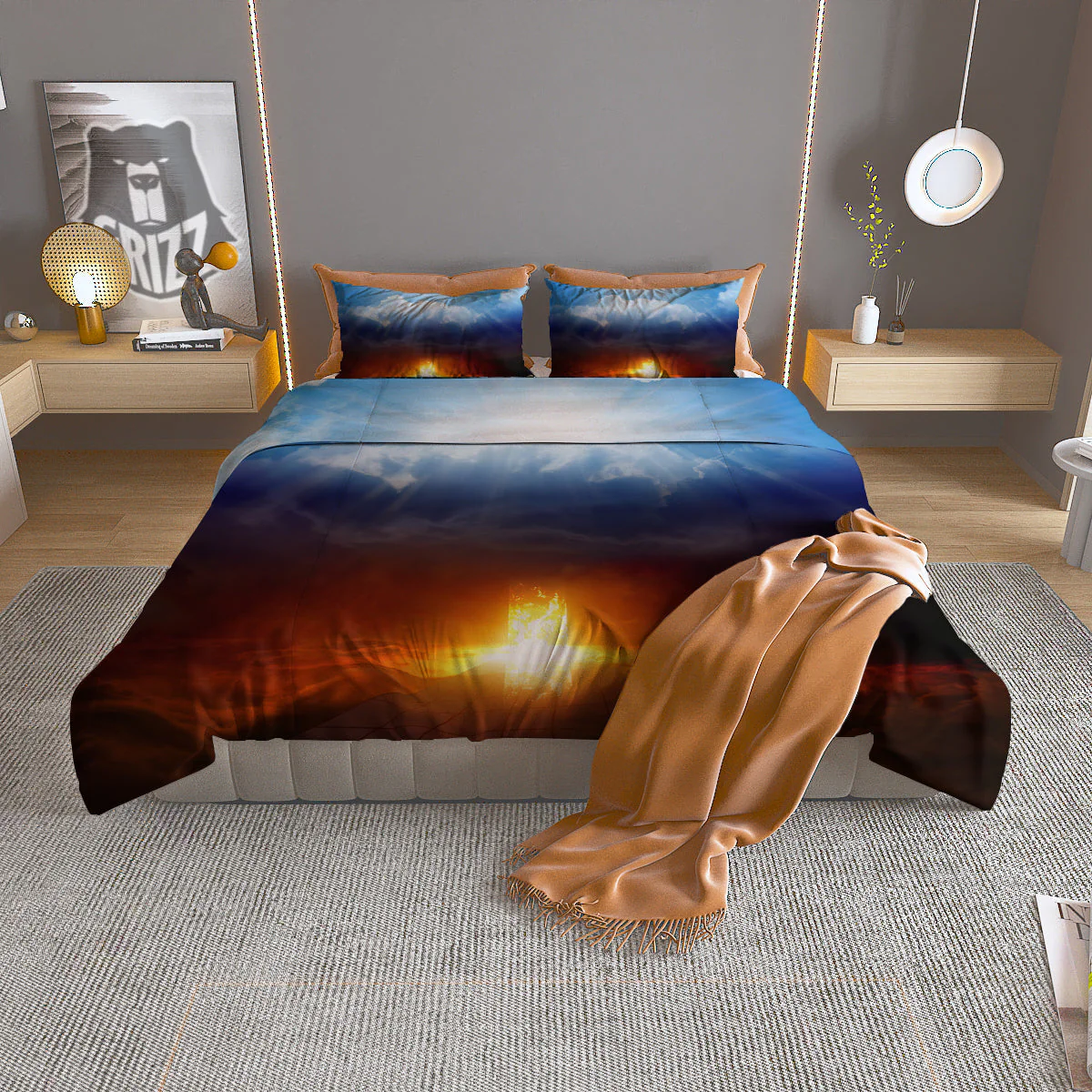 Heaven And Hell Print Duvet Cover Bedding Set