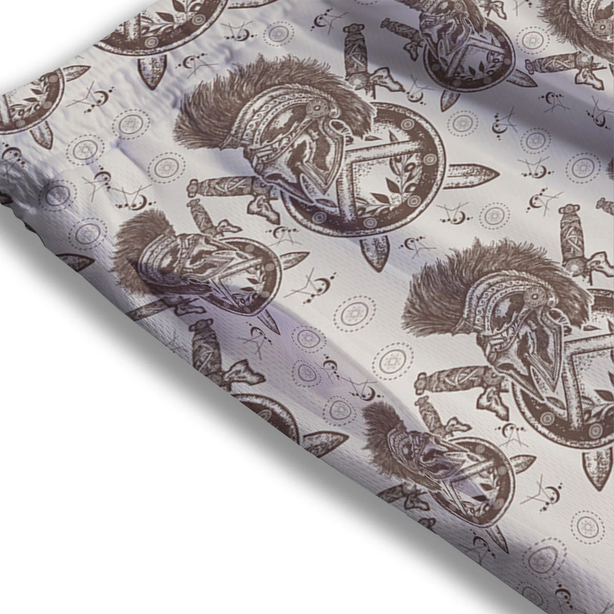 Helmet Spartan Warrior Print Pattern Mesh Shorts - Image 3