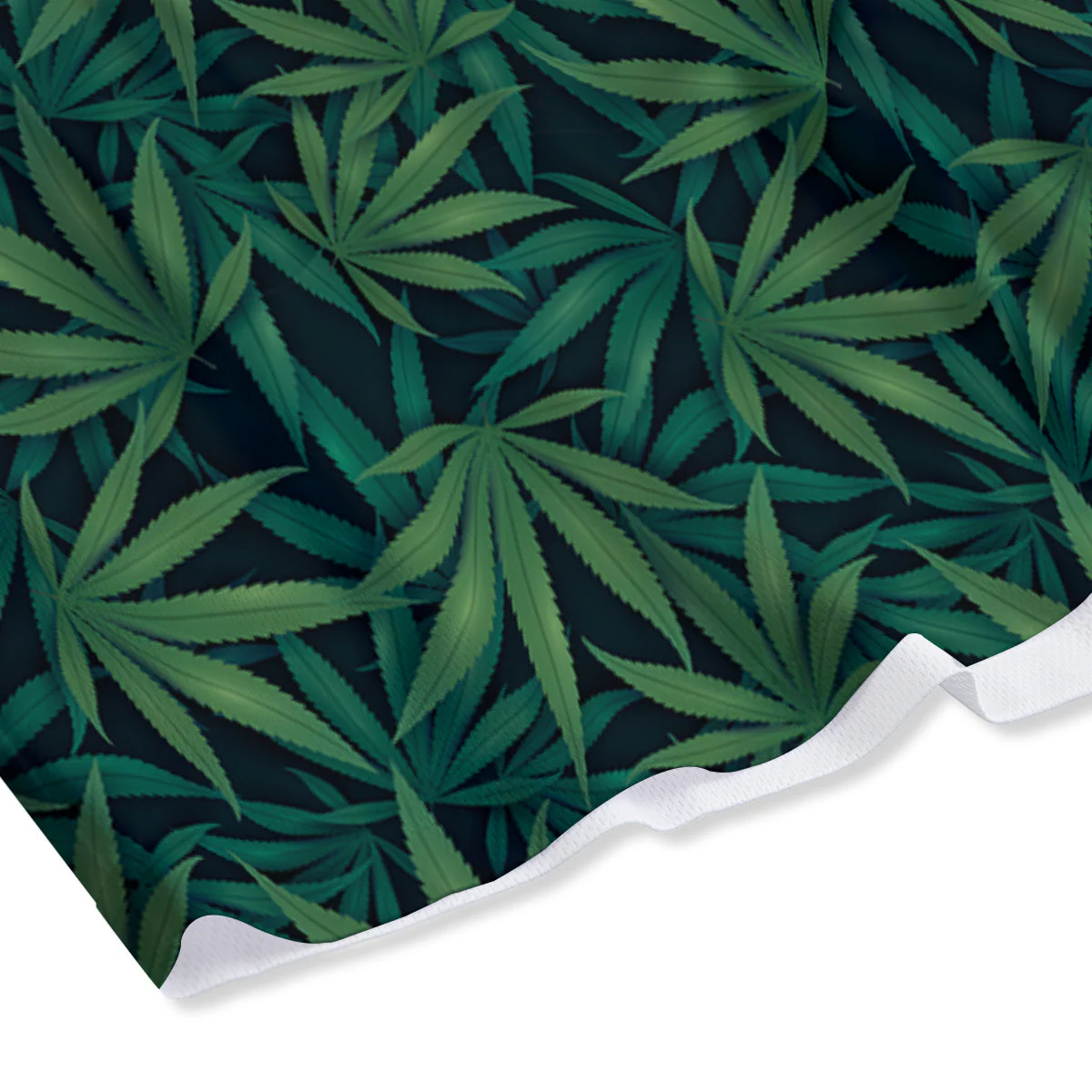 Hemp Dark Green Print Pattern Mesh Shorts - Image 4