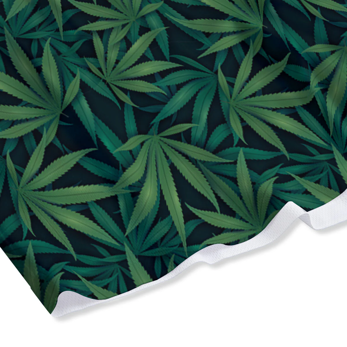 Hemp Leaves Green Print Pattern Mesh Shorts - Image 4