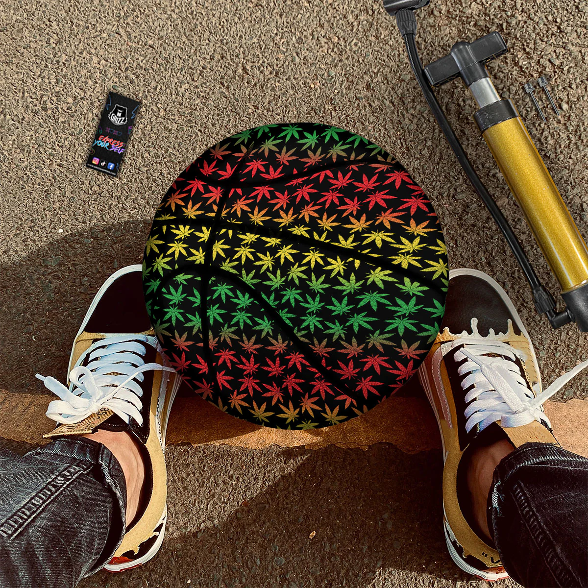 Hemp Rastafarian Print Pattern Basketball - Image 2