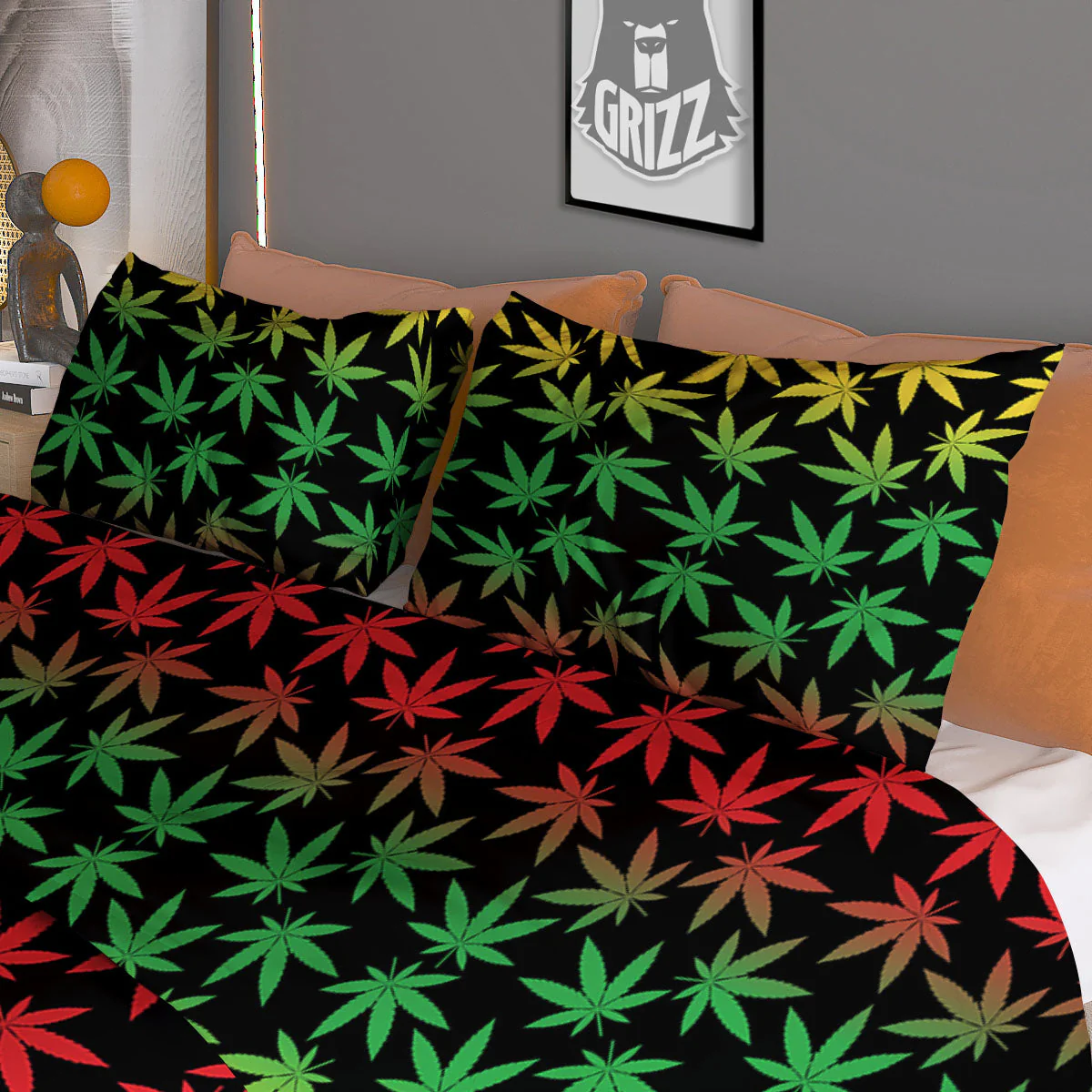 Hemp Rastafarian Print Pattern Duvet Cover Bedding Set - Image 3