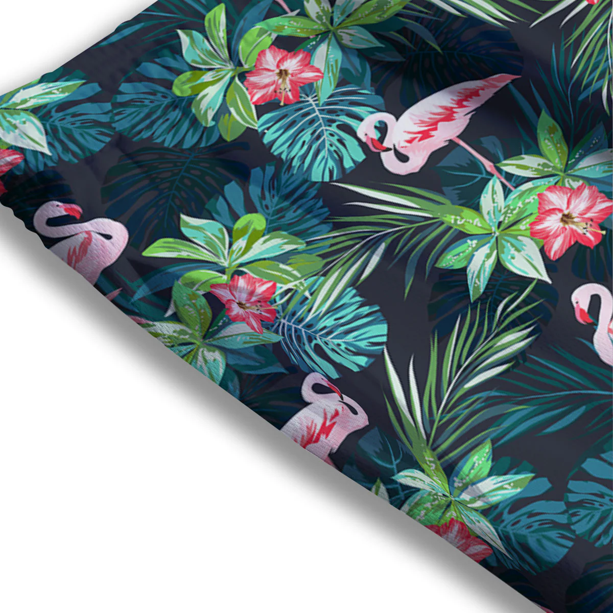 Hibiscus And Tropical Flamingo Print Pattern Mesh Shorts - Image 3