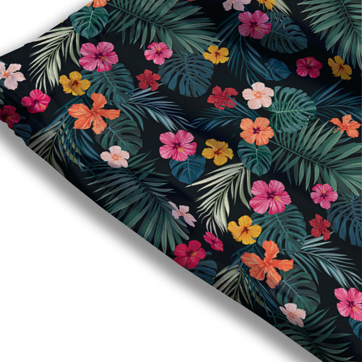 Hibiscus And Tropical Palm Print Pattern Mesh Shorts - Image 3