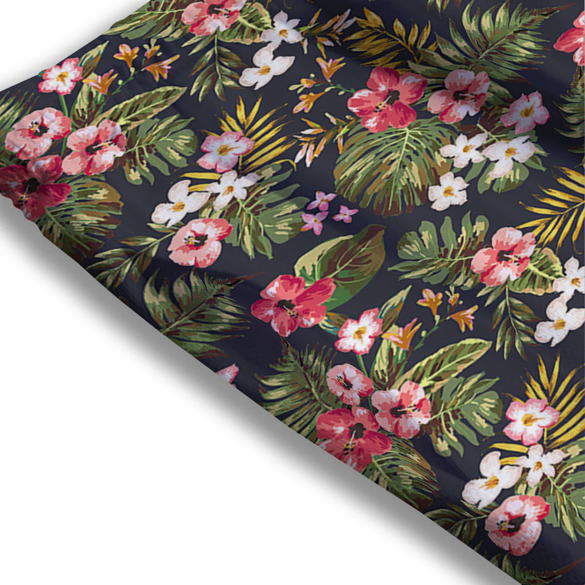Hibiscus Blossom Tropical Print Pattern Mesh Shorts - Image 3
