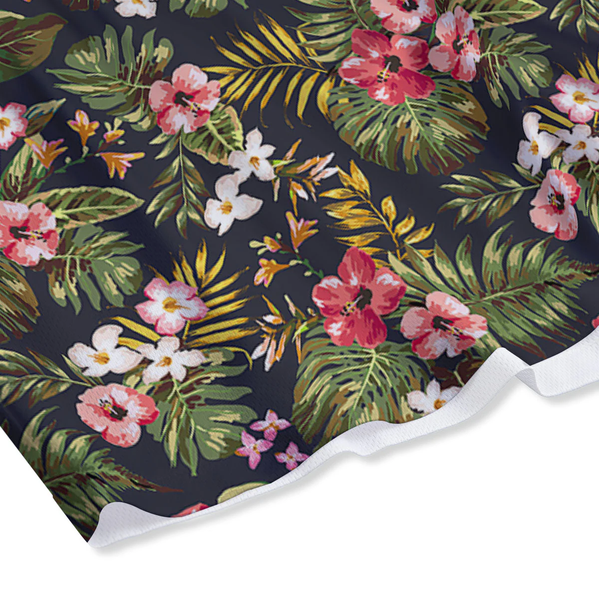 Hibiscus Blossom Tropical Print Pattern Mesh Shorts - Image 4