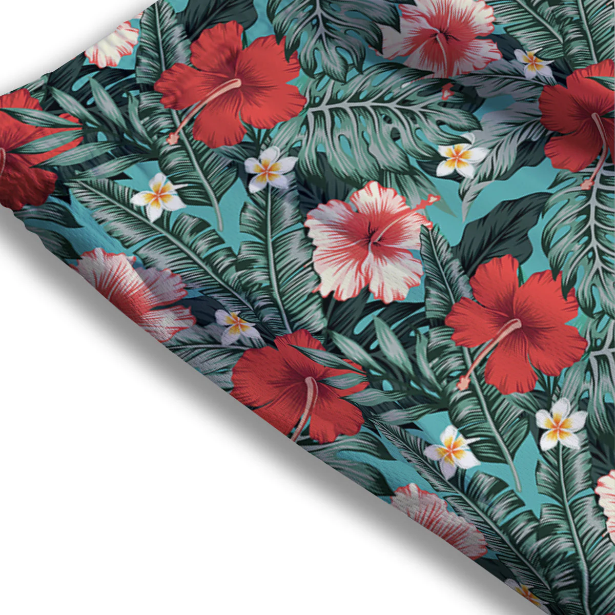 Hibiscus Flowers Tropical Print Pattern Mesh Shorts - Image 3
