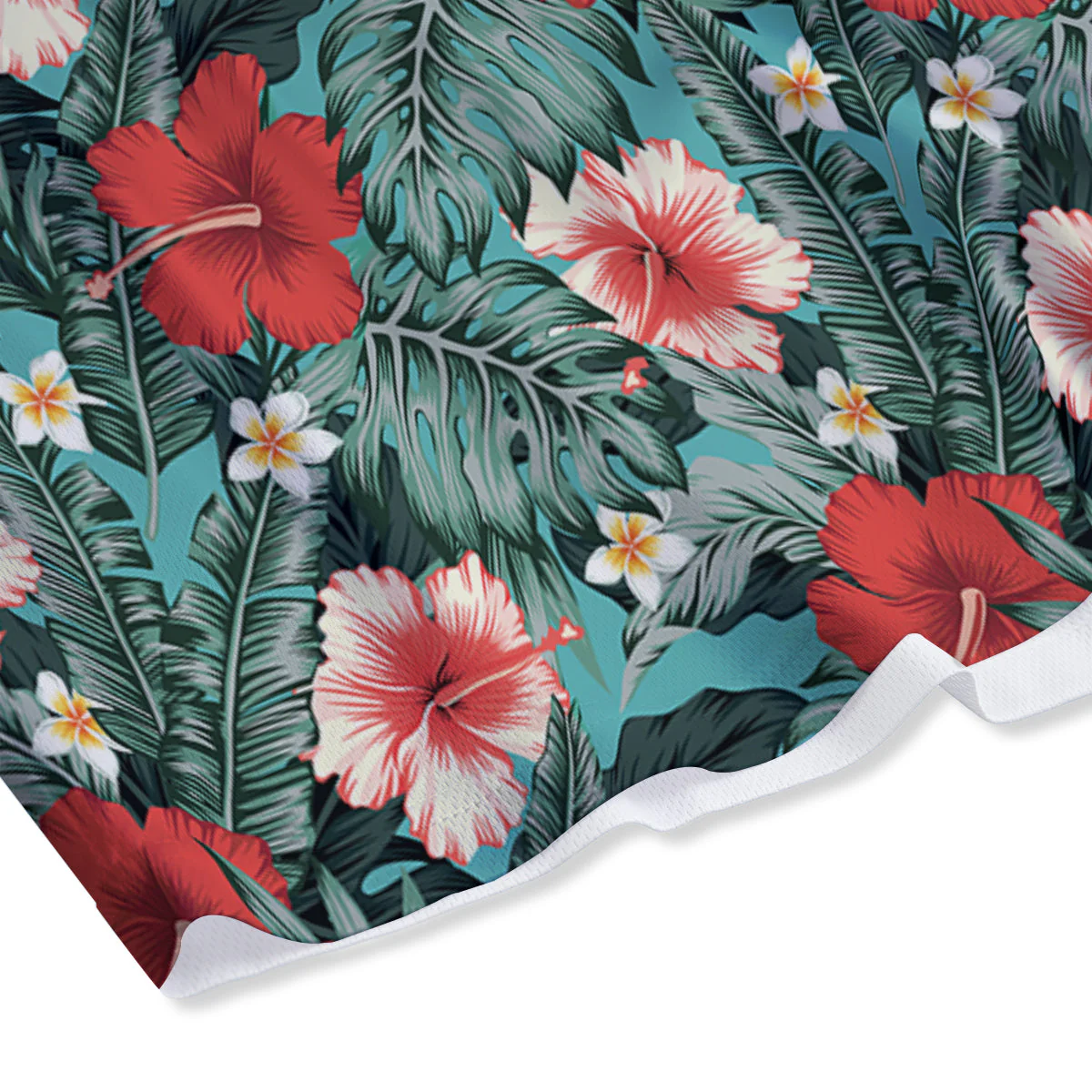 Hibiscus Flowers Tropical Print Pattern Mesh Shorts - Image 4