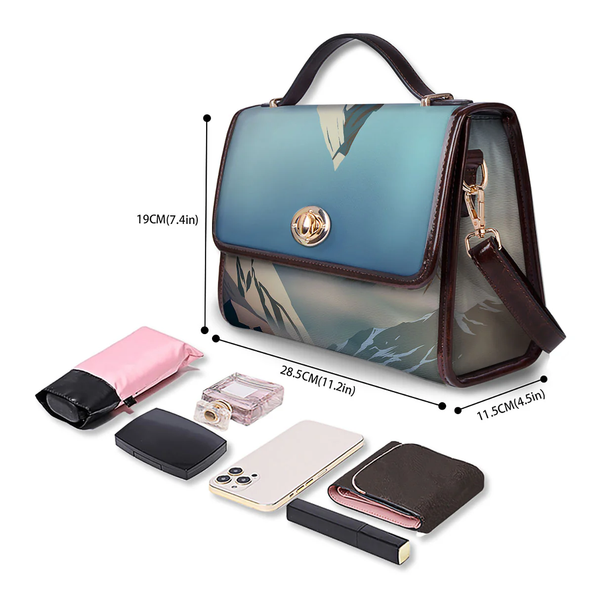 High Mountain Print Women's Satchel Bag - Image 4
