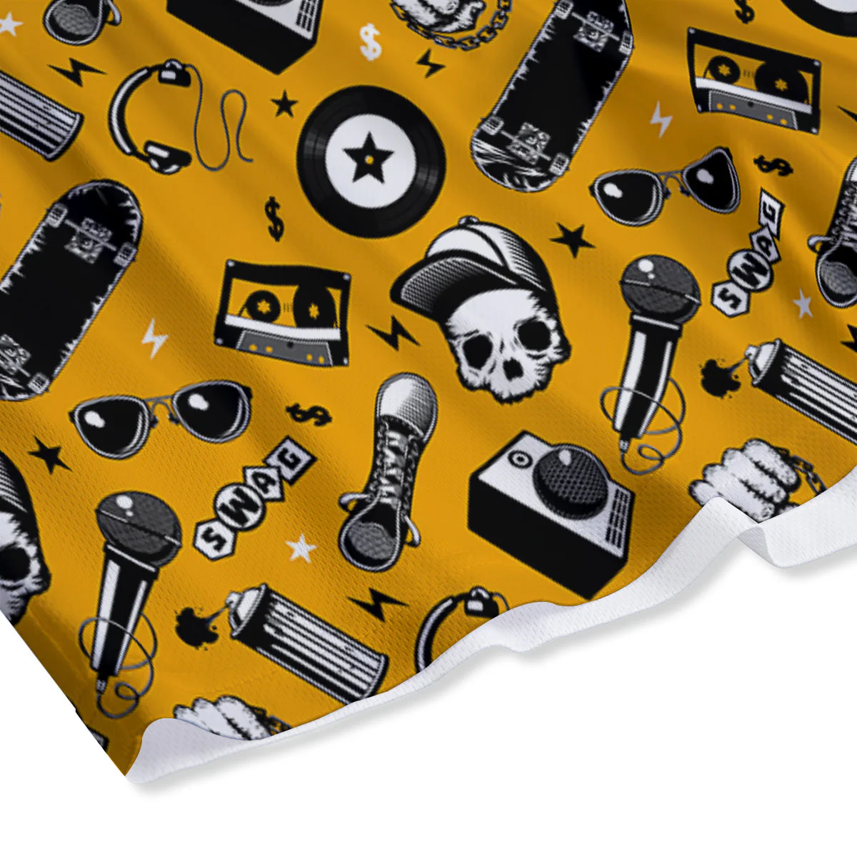 Hip Hop Equipment Print Pattern Mesh Shorts - Image 4