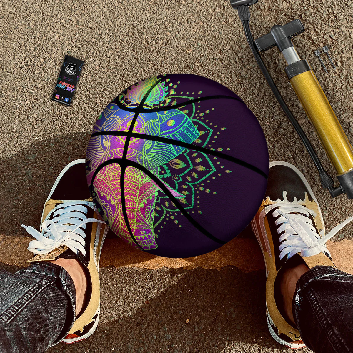 Hippie Elephant Indian Boho Print Basketball - Image 2