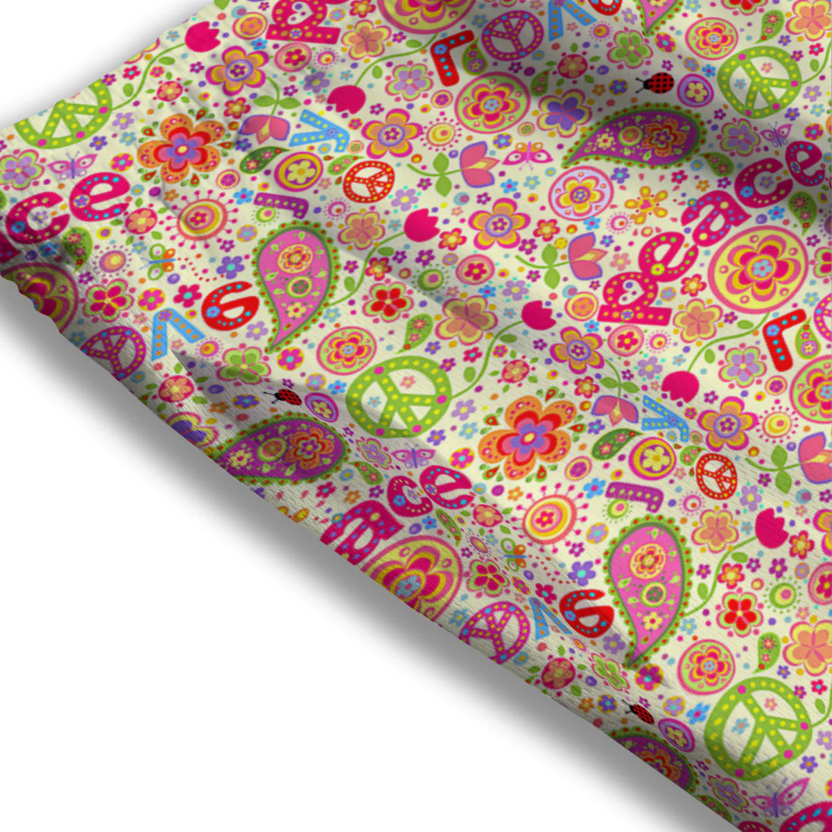Hippie Peace Groovy Print Pattern Mesh Shorts - Image 3