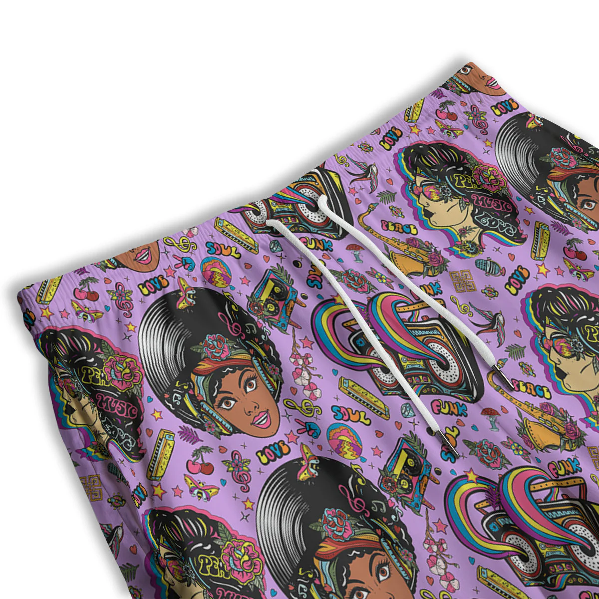 Hippie Retro Funky Women Print Pattern Men's Athletic Shorts - Image 3