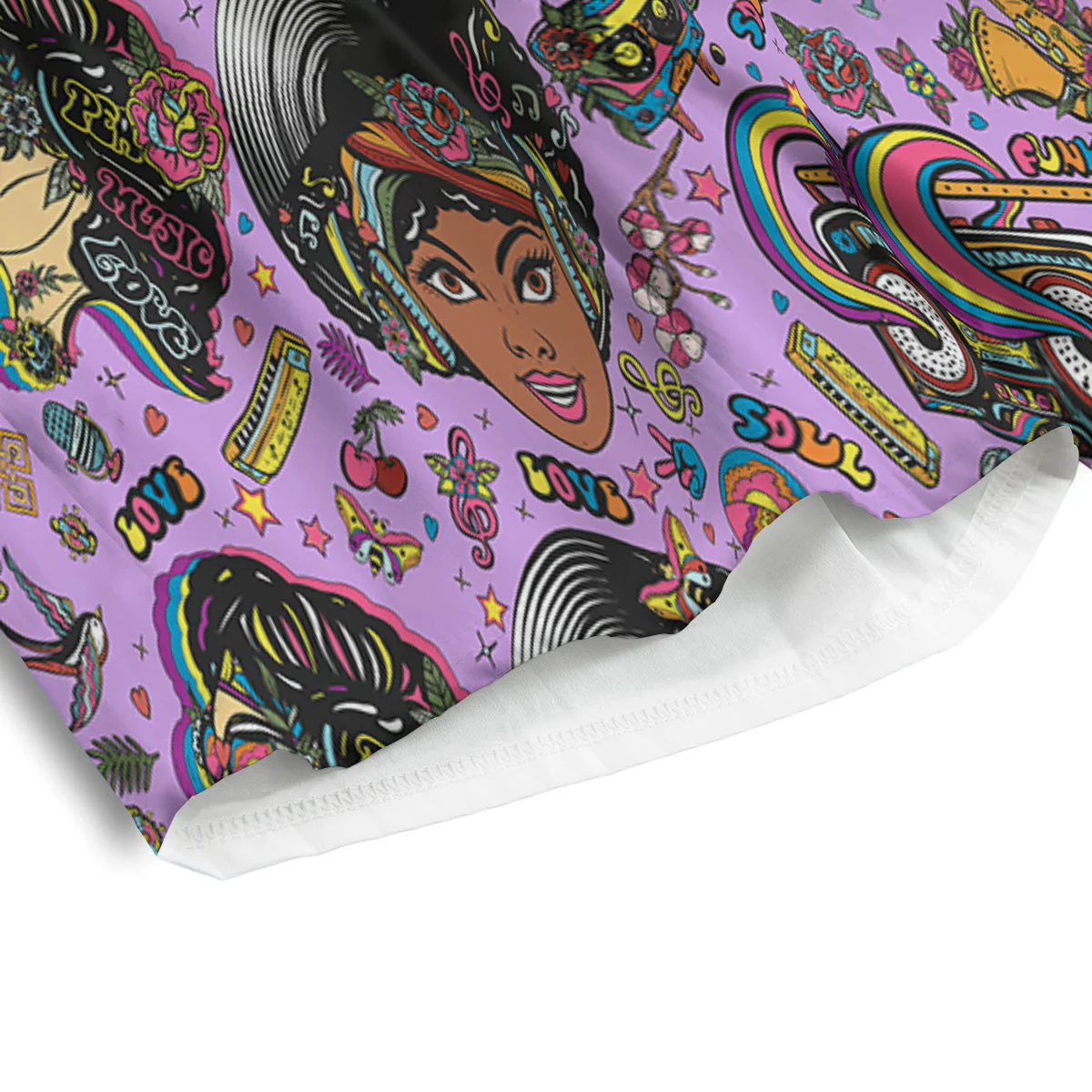 Hippie Retro Funky Women Print Pattern Men's Athletic Shorts - Image 4