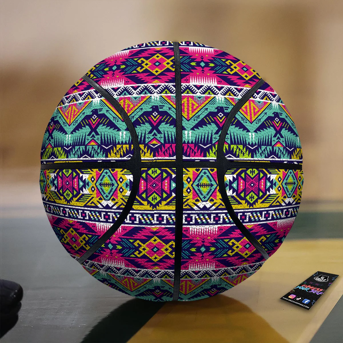 Hippie Tribal Aztec Print Pattern Basketball