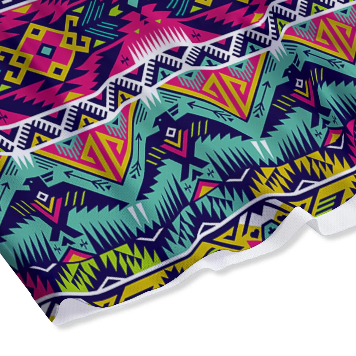 Hippie Tribal Aztec Print Pattern Mesh Shorts - Image 4