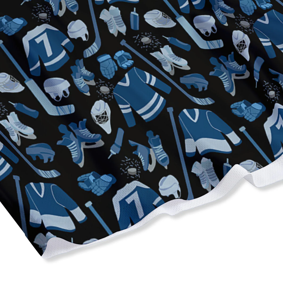 Hockey Equipment Print Pattern Mesh Shorts - Image 4