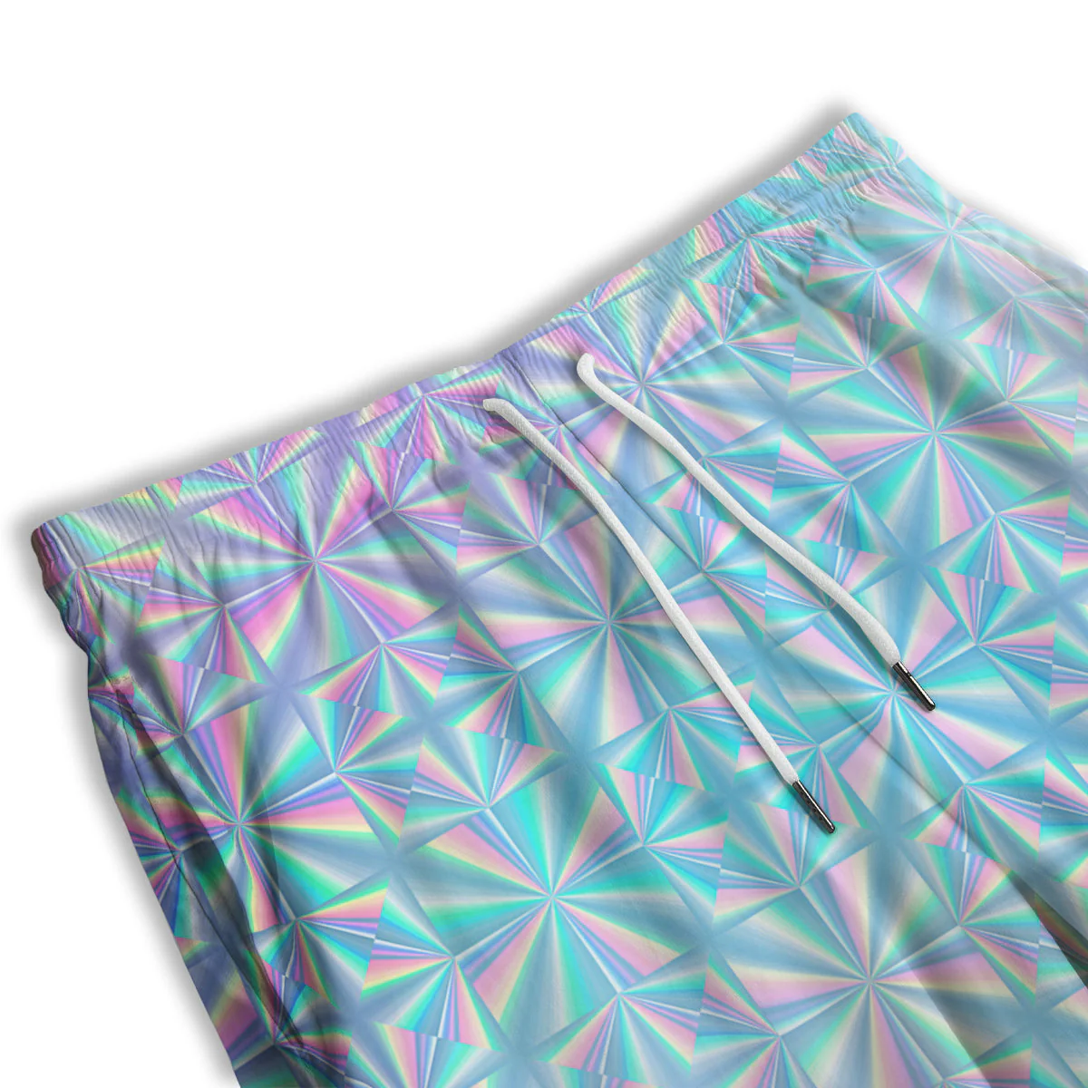 Holographic Paper Texture Print Men's Athletic Shorts - Image 3