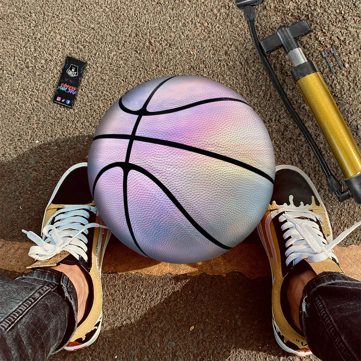 Holographic Pastel Print Basketball - Image 2