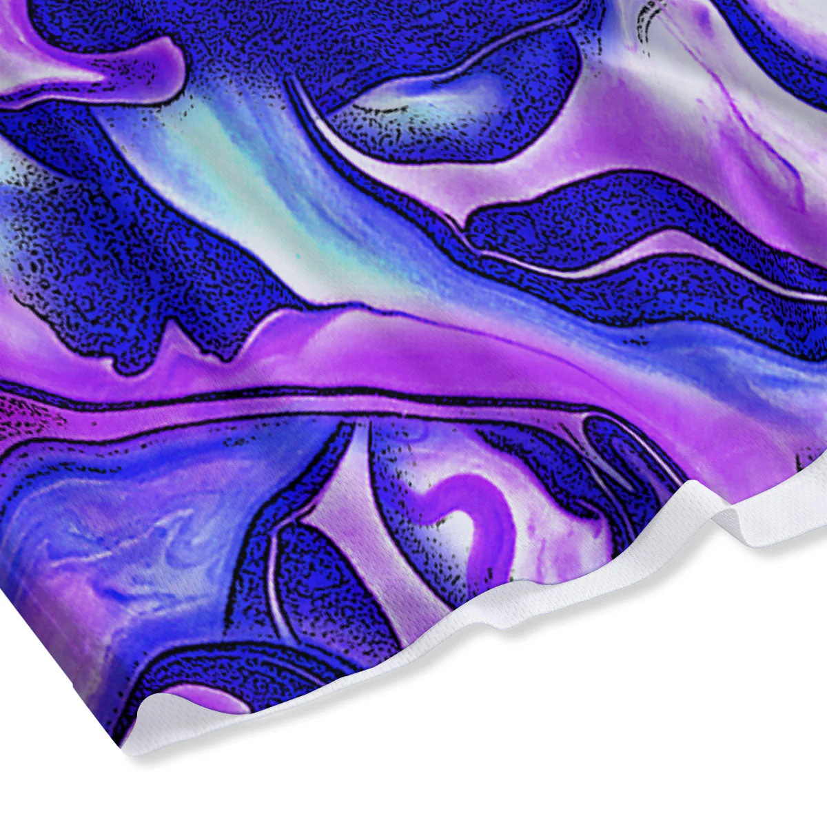 Holographic Purple Print Pattern Mesh Shorts - Image 4