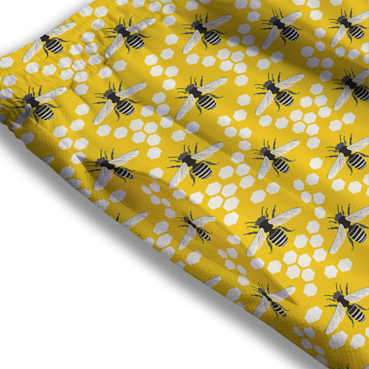 Honeycomb Bee Print Pattern Mesh Shorts - Image 3