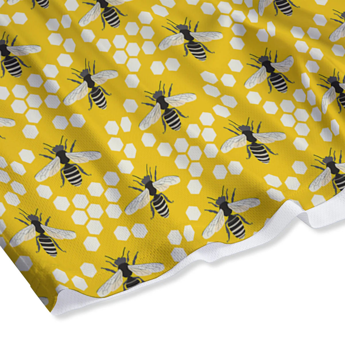 Honeycomb Bee Print Pattern Mesh Shorts - Image 4